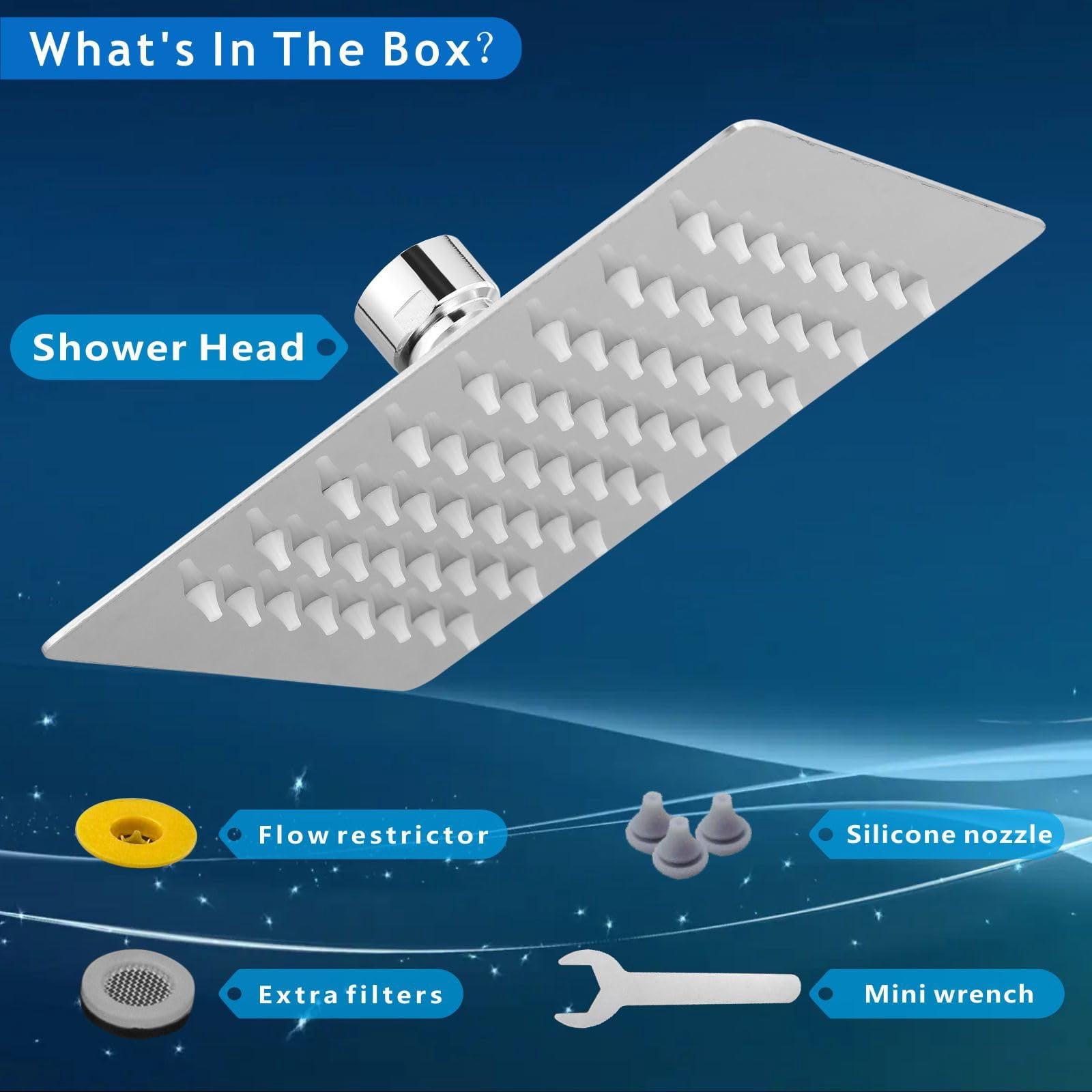Rain Shower Head  High Made Of 304 Stainless Steel Relaxed Experience Even At Low Water Flow And (6" Chrome)