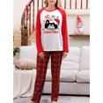 thumbnail image 5 of Bemycutue Family Matching Christmas Pajamas, Baby Romper/Dog Clothes/Letter Santa Hat Print Long Sleeve Tops and Plaid Pants Sleepwear Set, 5 of 5