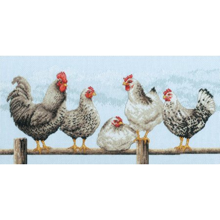 UPC: 0088677354039 | Dimensions Counted Cross Stitch Kit 16 X8 -Black & White Hens (14 Count)