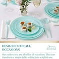 thumbnail image 2 of YOPTOP 10 Pcs Assiettes Jetables en Plastique au Design Moderne pour Fête, Service de Table Jetable Robuste 10,25” Vaisselle en Plastique Aspect Porcelaine Fine, Idéal pour Baby Showers, Mariages, Anniversaires, Menthe, 2 of 5