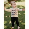 thumbnail image 6 of Kids Toddler Baby Boy 2Pcs Fall Outfit Long Sleeve Motorcycle Print Sweatshirt +Trousers Set Toddler Clothes, 6 of 8