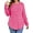 Bright Pink, variant on Fantaslook Womens Plus Size Tops Crewneck Long Sleeve Shirts Loose Tunic Tops Curved Hem Fall Pullover