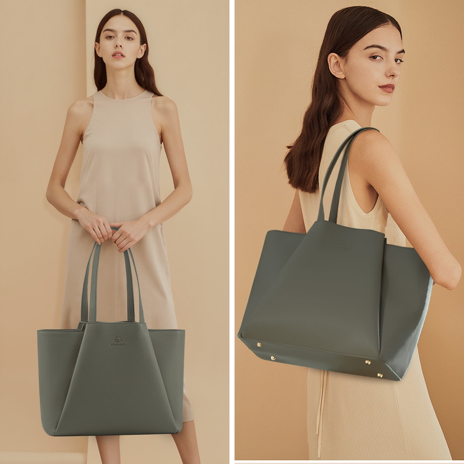 Lovevook Handbag Purses for Women,Large Work Tote Bag Briefcase Shoulder Bag for Women Fit 15.6 Inch Laptop with Clutch Bag