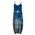 thumbnail image 4 of SMihono Robe Maxi Bohème d'Été pour Femmes Grande Taille Robe d'Été Imprimée Sans Manches Col Rond Aguichant Robe de Plage Décontractée Fluide Robe de Plage, 4 of 5