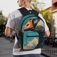 thumbnail image 6 of Rocae Blue Watercolor Duck for Lightweight Casual Backpack Travel Hiking Backpack Carry On Laptop Backpack, 6 of 6