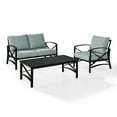 thumbnail image 2 of Crosley Furniture Kaplan 3 Pc Outdoor Seating Set With Mist Cushion - Loveseat, Chair , Coffee Table, 2 of 8