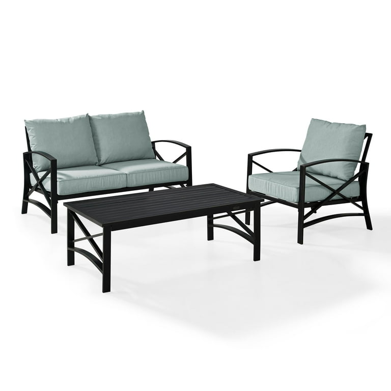 Crosley Furniture Kaplan 3 Pc Outdoor Seating Set With Mist