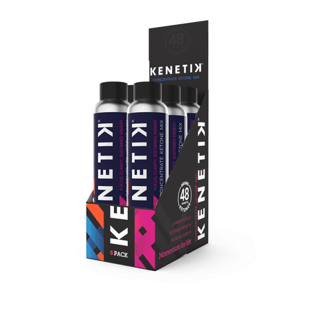 Kenetik Ketone Drink Mix, Exogenous Ketones Blend, Keto, Caffeine & Sugar Free, Vegan Nootropics Brain Supplement for Memory and Focus, D-BHB Ketones - Blackberry Lemonade, 6PK (24 Servings)