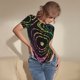 thumbnail image 3 of Balery Rainbow Glitter Body de cuello redondo de manga corta para mujer Tops de manga corta Tops básicos-Medium, 3 of 7
