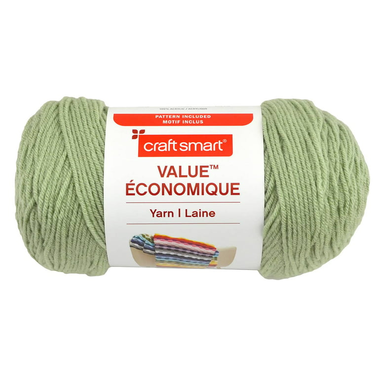 Soft Classic Solid Yarn by Loops & Threads - Solid Color Yarn for Knitting,  Crochet, Weaving, Arts & Crafts - Sage, Bulk 12 Pack 