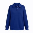 thumbnail image 6 of Sokhug Waffle Grid Henley Sweatshirts for Women Long Bubble Sleeve Turn Down Collar Button Up Loose Casual Fall Winter Pullover Sweatshirts Tops, 6 of 6