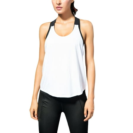 Sexy Ladies Women Tank Tops Active Wear Tops Vest, S-XXL Yoga Tee Sleeveless T-Shirt Sports Gym Fitness Jogging Running Workout Black
