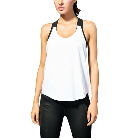 Sleeveless Workout Shirts - Sexy Ladies Women Tank Tops Active Wear Tops Vest, S-XXL Yoga Tee Sleeveless T-Shirt Sports Gym Fitness Jogging Running Workout Black S
