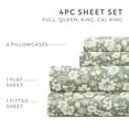 thumbnail image 5 of Noble Linens 4 Piece Pattern Microfiber Bed Sheets Set, Floral Dream Eucalyptus, Queen, 5 of 8
