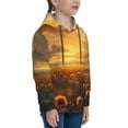 thumbnail image 3 of Balery Sunflower Sunset Rainfall Pattern Boys Hoodie, Youth Pullover Hooded Sweatshirt, Kangaroo Pocket Hoodie for Kids Girls -Medium, 3 of 6
