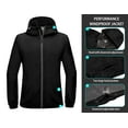 thumbnail image 4 of Mapamyumco Men's Windbreaker Lightweight, Windproof Hooded Golf Jacket, Stretch Water-Resistant Size M, 4 of 7