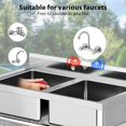 thumbnail image 4 of Évier Utilitaire en Acier Inoxydable 36x21x40 Po Certifié NSF, Autoportant, à Double Bol, Évier Commercial avec Tablette de Rangement pour Cuisine, Buanderie, Restaurant, Garage, Ferme, Extérieur, 4 of 8
