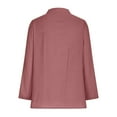 thumbnail image 6 of Jinhomg Womens Summer Beach Shirts Oversized Comfy Cotton Linen Vacation Blouses Loose Fit Long Sleeve Button Down Tops Casual Hawaiian Holiday Outfits Pink XXXL, 6 of 8