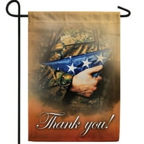 America Forever Thank You Garden Flag, 12.5 x 18 inch Double Sided, Military Veterans Support Troops American Flag Patriotic Memorial Day Outdoor Decorations Yard Flag