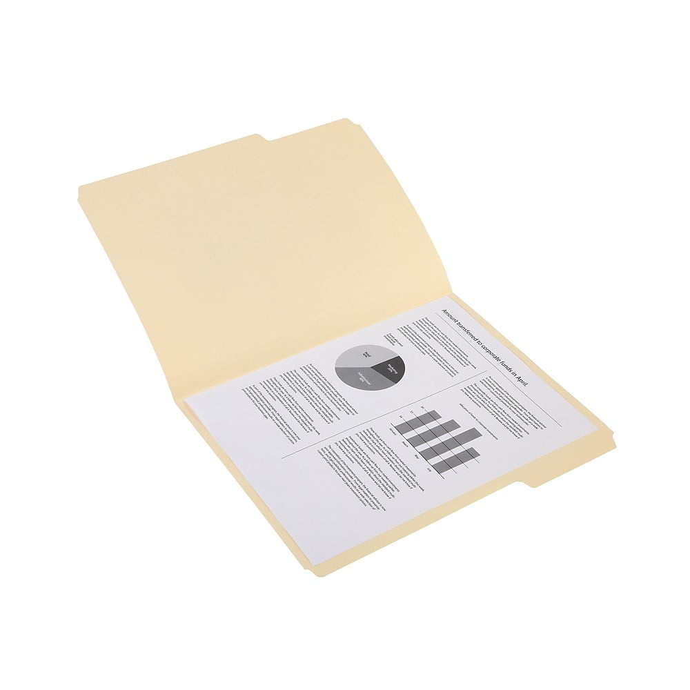 25775 Staples 541077 File Folders 3 Tabs Letter Size Manila 50/Box 
