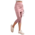 thumbnail image 2 of qolati Skirted Leggings for Women Tennis Golf Skorts Capris Pickleball Clothing Outfits Gym Yoga Legging with Side Adjustable Drawstring, 2 of 9