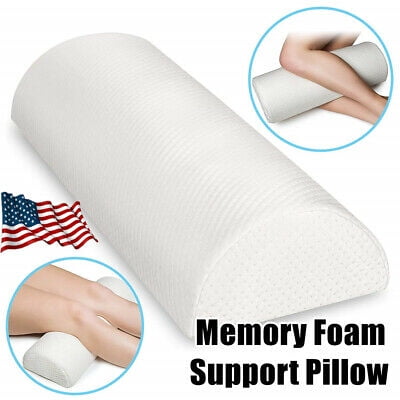 Lumbar Half-Moon Bolster Pillow Back Pain Memory Foam Knee Support Cushion US 