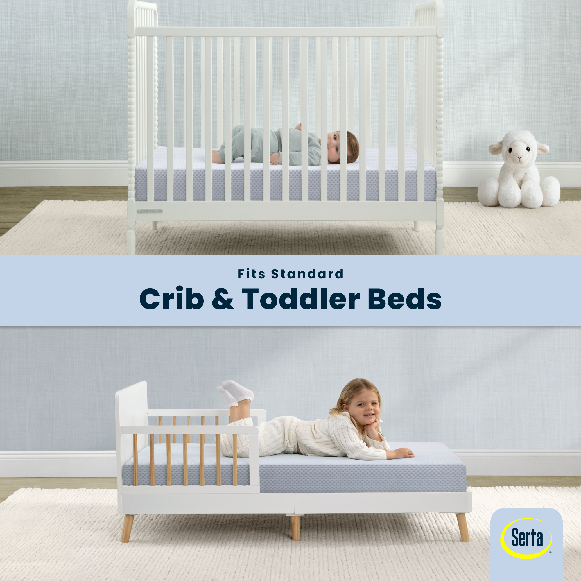 Serta SleepTrue Sparkling Sky Crib and Toddler Mattress photo 2