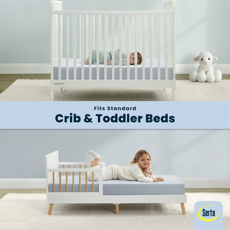 Toddler Crib Mattress Size Serta SleepTrue Sparkling Sky