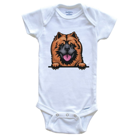 Chow Chow Dog Breed Cute Baby Bodysuit, 0-3 months white