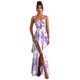 thumbnail image 1 of Vestido de fiesta GDJDIFK sin tirantes, chifón, sirena, color morado pálido, 1 of 5