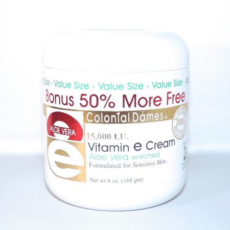 Colonial Dames Vitamin E & Aloe Cream 6 Ounce 15000 (Best Vitamin Cream For Skin)