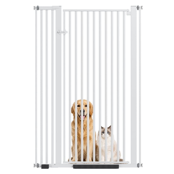 55" Extra Tall Cat Gate for Doorway, Wide Adjustable 32.68"-38.19", 1.18"-1.57" Gap Cat Dog Gate, No Drilling Pressure Mounted Safety Full Door Gate for Stairs, Studio, Kitchen, Hallway