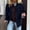 Navy, variant on Women's Solid Color Cardigan Jacket with Button Front and Long Sleeve for Relaxed Fit