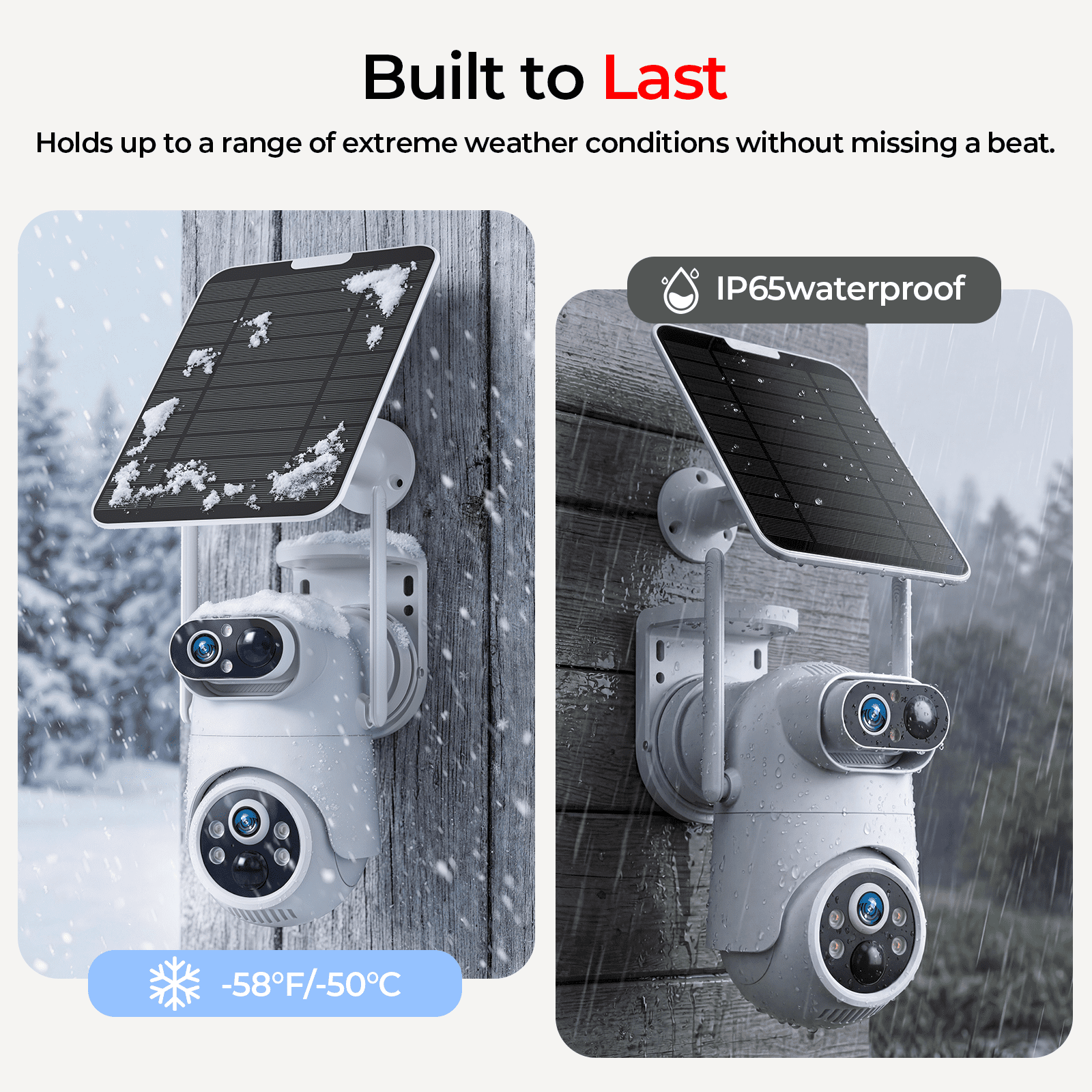 VividEye 4K Dual-Lens Solar Security Camera, 360° PTZ Surveillance security Cameras Wireless Wifi Outdoor, IP65 Waterproof PIR Detection, Full Color Night Vision, 2-Way Audio, Rechargeable Battery
