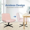 thumbnail image 6 of Celtoss Criss Cross Home Office Chair, Armless Swivel Task Computer Chair, in Fabric, Vanity Style, Pink, 6 of 10