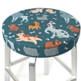 thumbnail image 3 of Lsque Dogs Pattern Round Bar chair cushion covers Velvet Fabric Premium Comfort Protects from Scratches and Stains for 14-17 Inch Chair-14 inch, 3 of 7