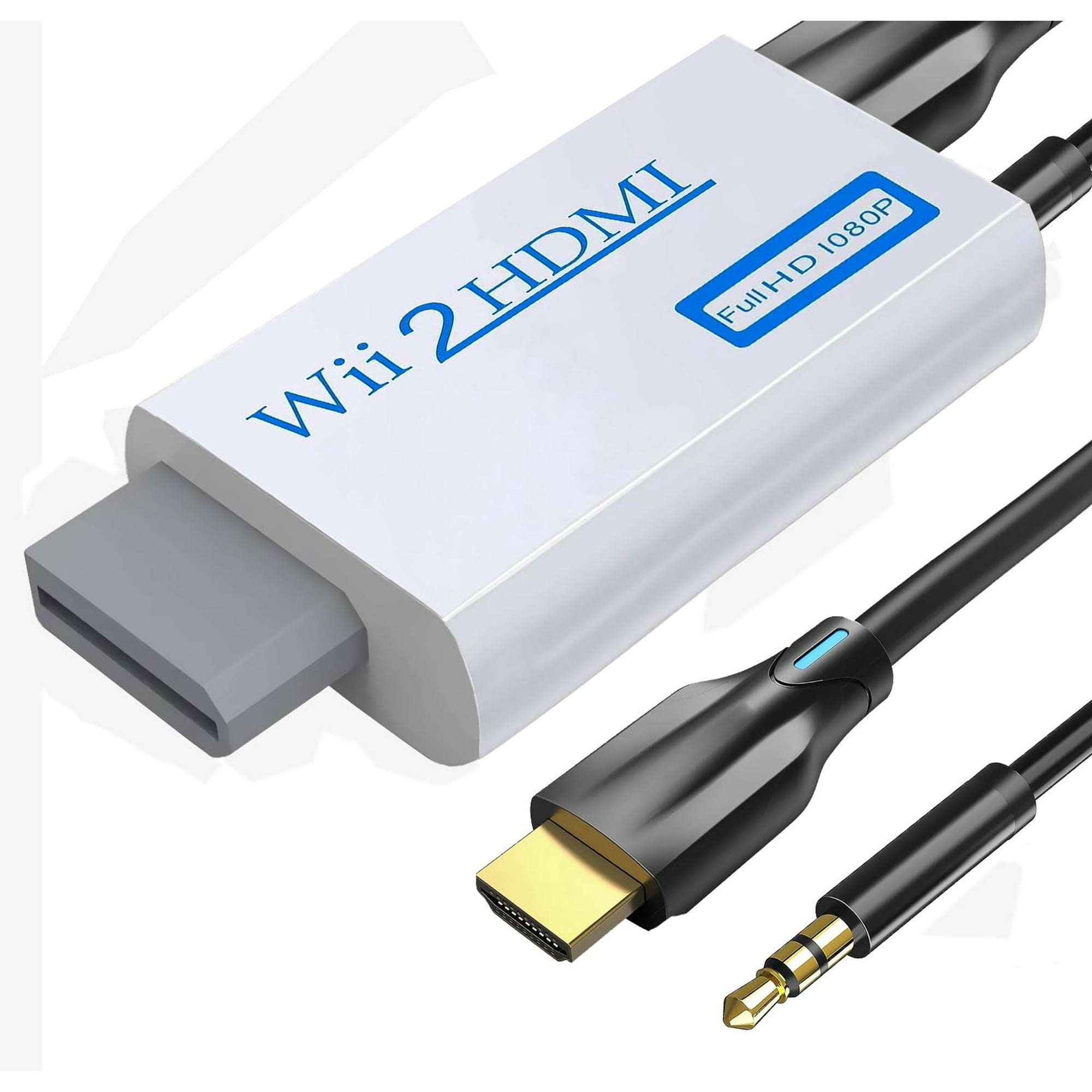 sartyee Wii to HDMI Converter Wii HDMI Adapter with hdmi Cable for HD Video Audio Output with 3.5mm Audio Cable Supports All Wii Display Modes 1080P 720P Wii Wii U HDTV Monitor