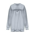 thumbnail image 5 of GaThRRgYP Plus Size Tops,Women's Solid-color fashionable casual round-neck long-sleeved pullover hoodie top Silver S, 5 of 6