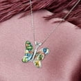 thumbnail image 5 of Colorful Dainty Butterfly Necklace for Women Murano Style Millefiori Glass Cute Aesthetic Beach Jewelry Friendship Women for Friend Mom 20" Birthday Christmas Gifts, 5 of 10