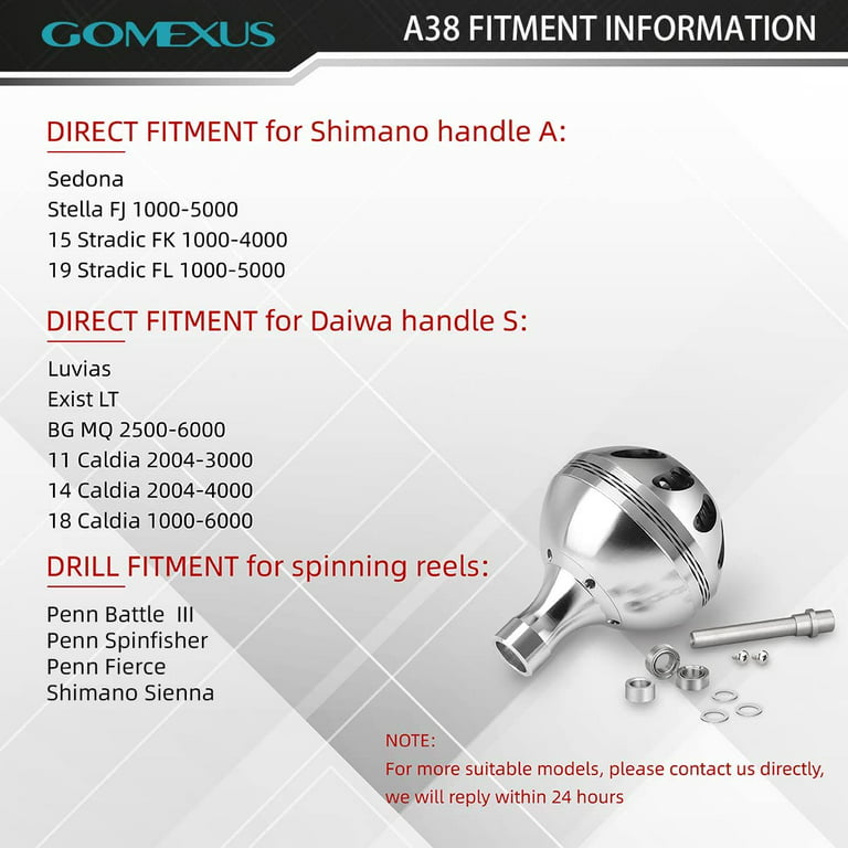 GOMEXUS Spinning Reel Custom Accessorie Shimano Vanford/Stradic Ci14  2500-5000 PLUG & PLAY HANDLE BK/RD