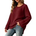 thumbnail image 4 of MexChoioe Women's Sweaters Scoop Neck Ribbed Knit Long Sleeve Oversized Fall Tunic Sweater for Women, 4 of 5