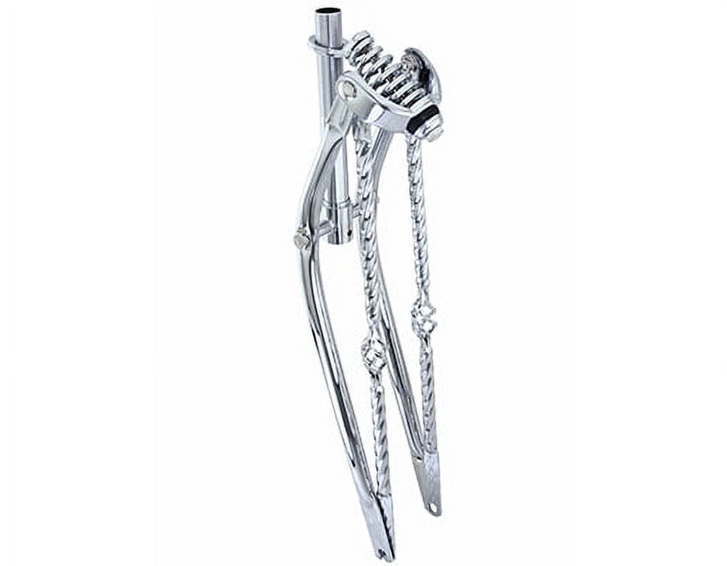 Fenix Cycles 20" Flat Twisted Spring Fork Bars - Chrome Handlebars For Bicycles (Sold As Pair)