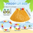 thumbnail image 4 of 7 Pack Hula Skirt Costume Kit for Hawaii Luau Party, 16 in 2-Layer Grass Skirt, Hawaiian Lei, Hibiscus Hair Clip, Pineapple Sunglasses for Kids, 4 of 7