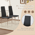 thumbnail image 4 of Ciphrias Black PU Leather Dining Chairs Set of 4 Diamond Tufted Chrome Silver Legs for Kitchen, 4 of 7