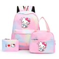 thumbnail image 2 of 3pcs Sanrio Hello Kitty Colorful Backpack with Lunch Bag for Women Student Teenagers Rucksack Casual School Bags Sets, 2 of 4