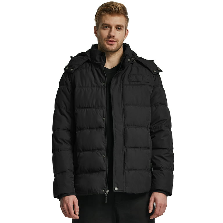 Wantdo Men's Plus Size Winter Jacket Insulated Puffy Coat Windproof Puffer  Jacket Black 2XL 