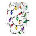 thumbnail image 5 of 3/4 Sleeve Holiday Tops for Women Christmas Outfits V Neck Loose Fit Funny Graphic Tee Shirts Festive Clothes (XL, White 01), 5 of 5