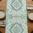 thumbnail image 5 of Table Runners 120 Inches Long Dress Scarves, Turquoise Boho Farmhouse Coffee/Dining/Kitchen Table Runner for Living Room, Vintage Abstract Art Floral Ethnic Tribe 13x120 Inch, 5 of 9