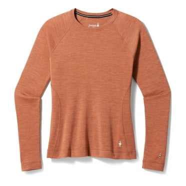 Smartwool Women's Classic Thermal Merino Wool Base Layer Crew (Slim Fit), Copper Heather, X-Large