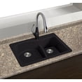 thumbnail image 2 of Transolid Aversa SilQ Granite 33-in. Drop-in Kitchen Sink with 3 BCD Faucet Holes in Black, 2 of 4